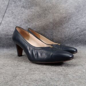 Salvatore Ferragamo Shoes Womens 5.5 Pumps Classic Fashion Leather Blue Formal